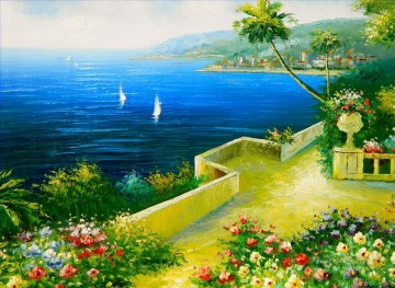 Impressionism Flowers Painting - Mediterranean Flower Garden